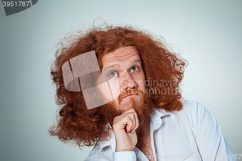 Image of The young man looking aside