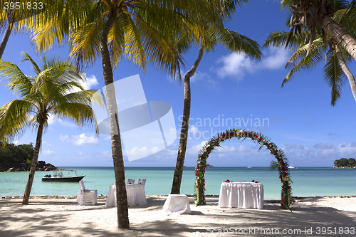 Image of Wedding decoration at Praslin island, Seychelles