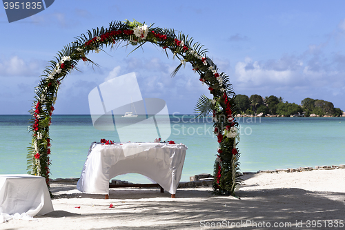 Image of Wedding decoration at Praslin island, Seychelles