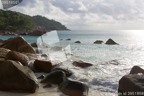 Image of Rough waves at Anse Lazio, Praslin island, Seychelles