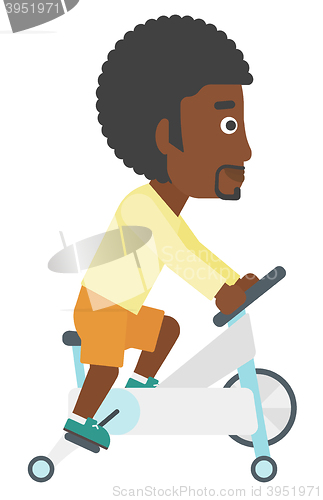 Image of Man doing cycling exercise.