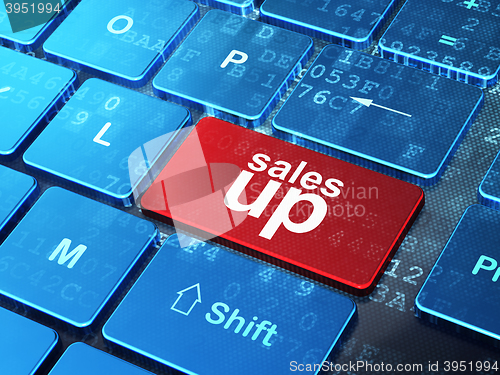 Image of Marketing concept: Sales Up on computer keyboard background