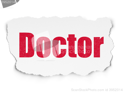 Image of Health concept: Doctor on Torn Paper background