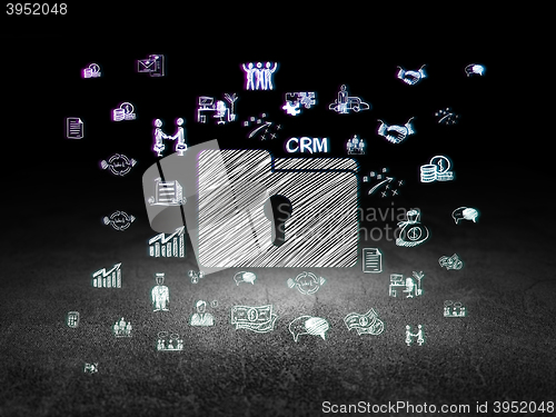 Image of Business concept: Folder With Keyhole in grunge dark room