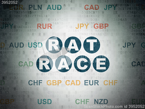 Image of Business concept: Rat Race on Digital Data Paper background