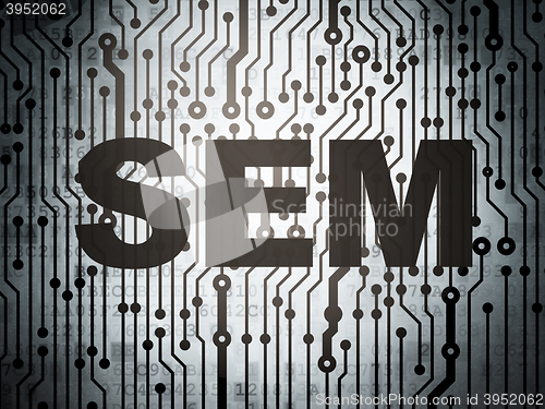 Image of Marketing concept: circuit board with SEM