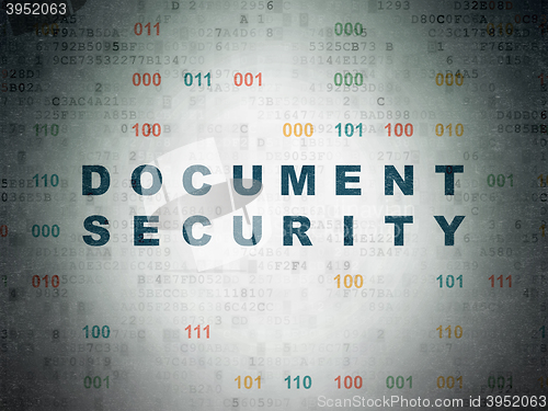 Image of Safety concept: Document Security on Digital Data Paper background