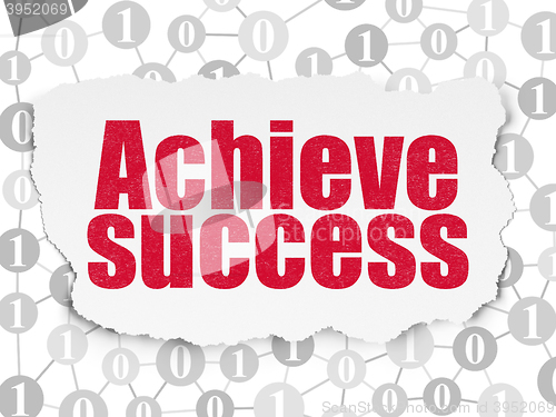 Image of Finance concept: Achieve Success on Torn Paper background