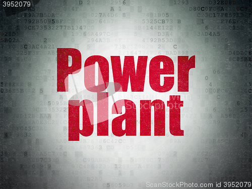 Image of Manufacuring concept: Power Plant on Digital Data Paper background