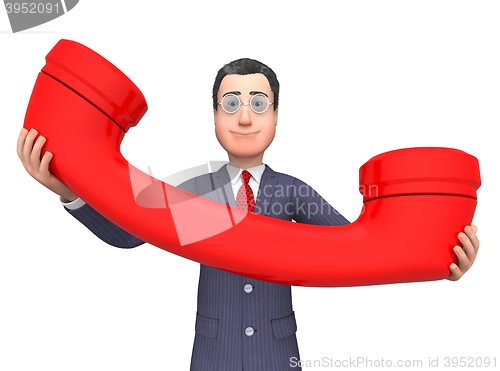 Image of Businessman Phone Shows Call Now And Calls 3d Rendering