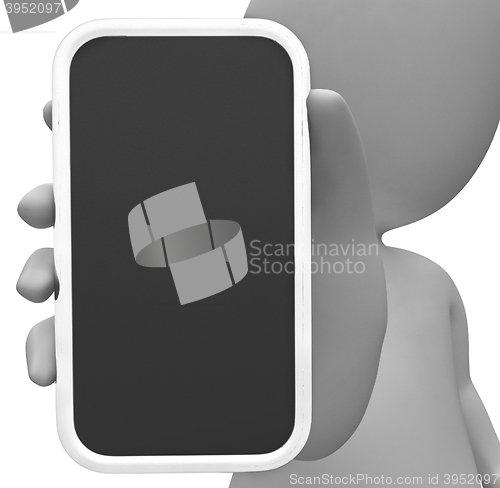 Image of Smartphone Online Shows World Wide Web And Blank 3d Rendering