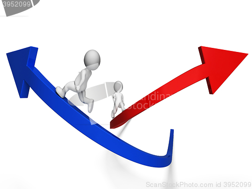 Image of Characters Arrows Represents Success Successful And Advance 3d R