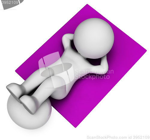 Image of Sit Ups Shows Get Fit And Abdominal 3d Rendering
