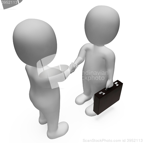 Image of Agreement Businessmen Indicates Shake Hands And Bonding 3d Rende