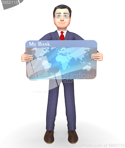 Image of Credit Card Indicates Business Person And Bought 3d Rendering