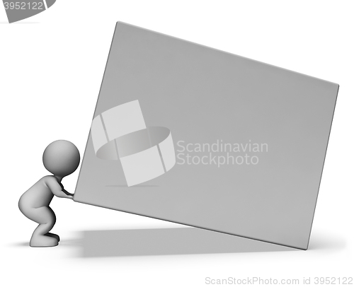 Image of Box Copyspace Means Packaging Man And Blank 3d Rendering