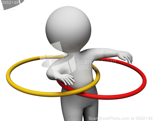 Image of Hula Hoop Shows Physical Activity And Exercise 3d Rendering