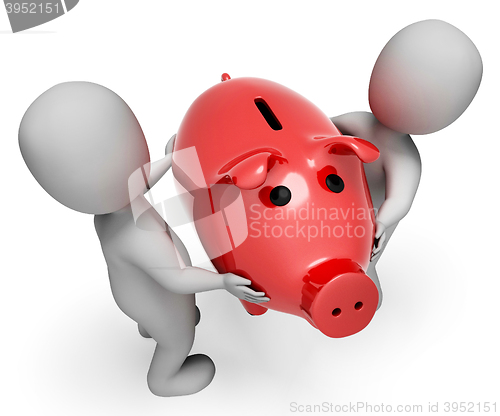 Image of Money Save Indicates Piggy Bank And Finances 3d Rendering