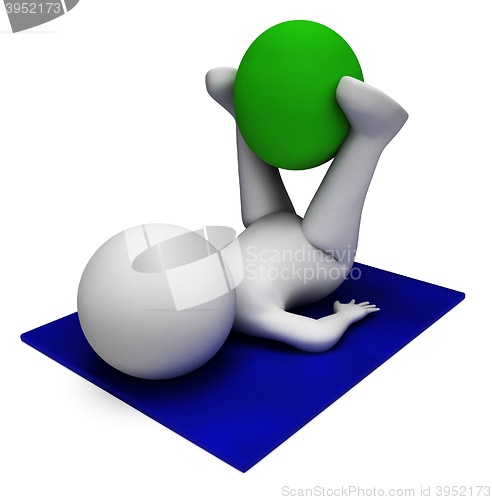 Image of Exercise Ball Means Physical Activity And Exercises 3d Rendering