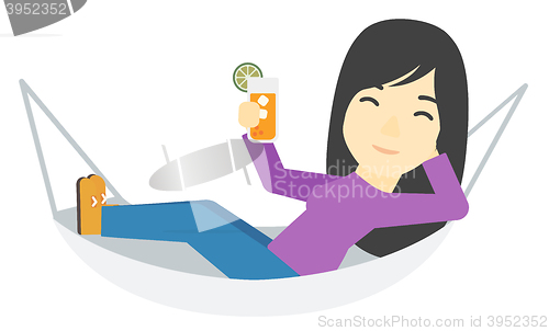 Image of Woman lying in a hammock.