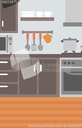 Image of Background of kitchen with appliances.