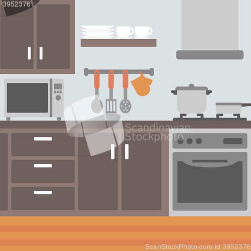 Image of Background of kitchen with appliances.