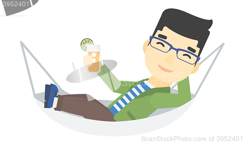 Image of Man lying in a hammock.