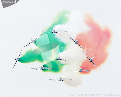 Image of LEEUWARDEN, THE NETHERLANDS-JUNE 10, 2016: Italian aerobatic tea