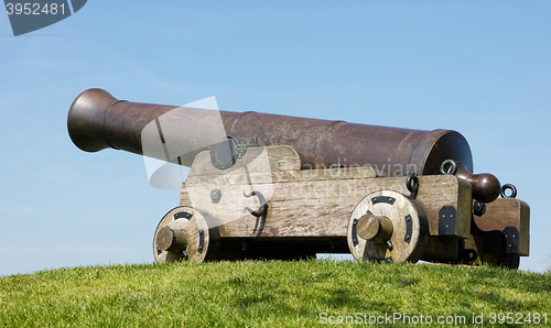 Image of Old canon on the grass