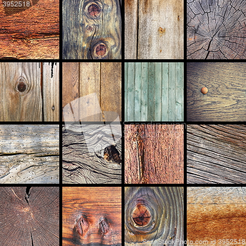 Image of collection of damaged wood textures