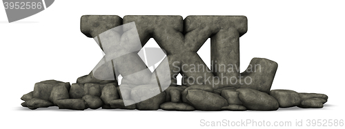 Image of stone letters xxl on white background - 3d rendering