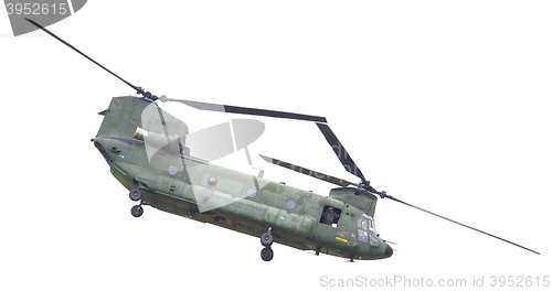 Image of LEEUWARDEN, NETHERLANDS - JUNI 11 2016: Chinook CH-47 military h