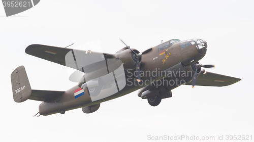 Image of LEEUWARDEN, THE NETHERLANDS - JUNE 11: WW2 B-25 Mitchell bomber 