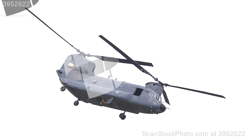 Image of LEEUWARDEN, NETHERLANDS - JUNI 11 2016: Chinook CH-47 military h