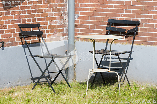 Image of Garden chairs and table