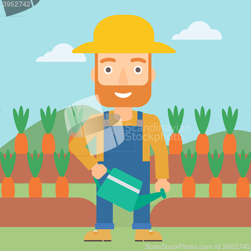 Image of Farmer with watering can.