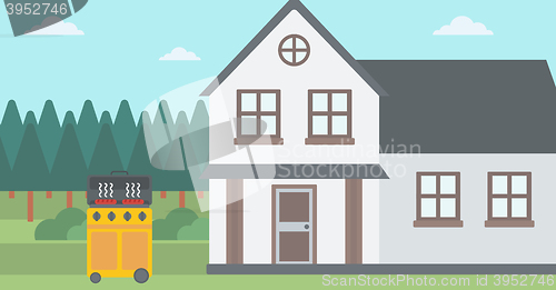 Image of Background of the house with barbecue.