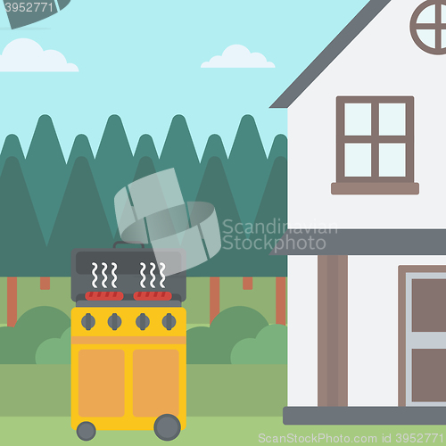 Image of Background of the house with barbecue.