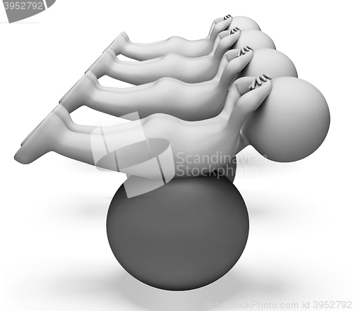 Image of Exercise Ball Represents Get Fit And Exercised 3d Rendering