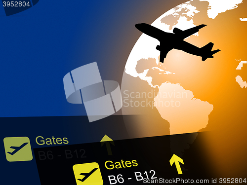 Image of World Flight Means Worldly Globalization And Flights