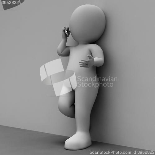 Image of Character Call Means Telephone Illustration And Conversation 3d 