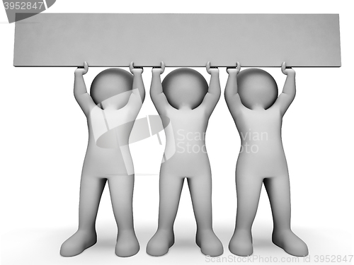 Image of Blank Sign Represents Text Space And Board 3d Rendering