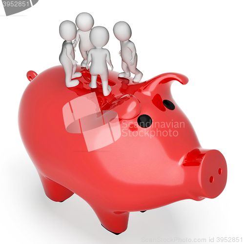 Image of Savings Save Indicates Piggy Bank And Finance 3d Rendering