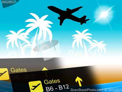 Image of Flight Abroad Means Tropical Island And Vacationing