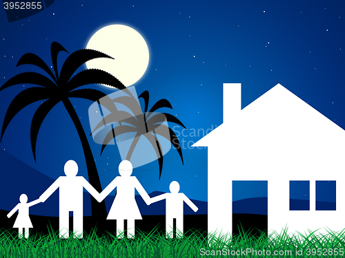 Image of Vacation Home Represents Holiday Housing And Offspring
