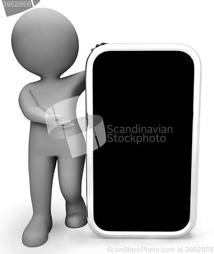 Image of Character Online Indicates World Wide Web And Blank 3d Rendering