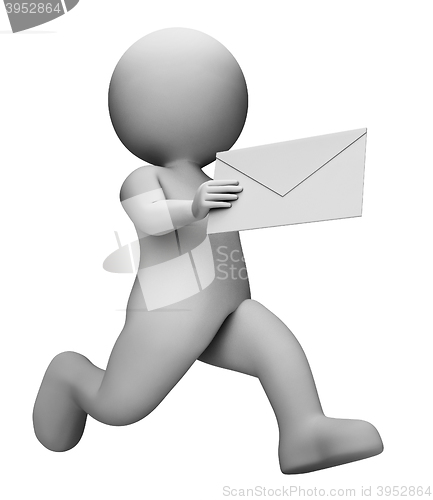 Image of Message Letter Represents Communication Envelope And Mailing 3d 