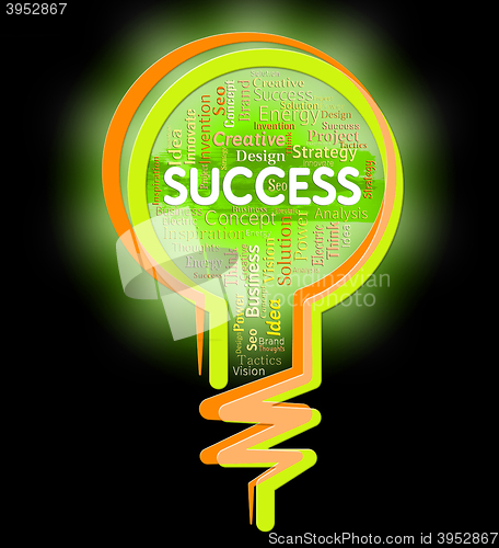 Image of Success Lightbulb Represents Victor Winner And Prevail