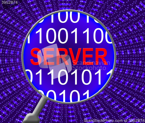 Image of Network Server Indicates Internet Online And Pc