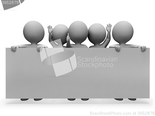 Image of Blank Sign Shows Copy Space And Board 3d Rendering